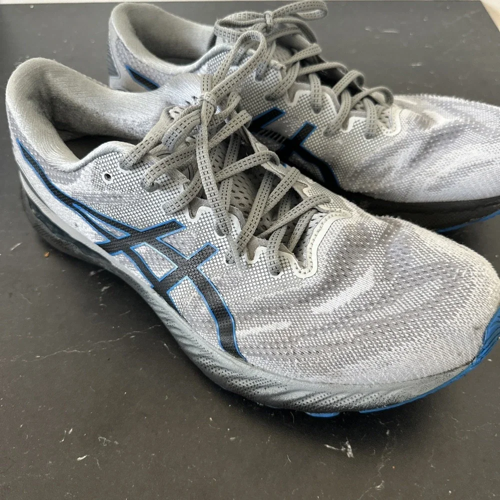 Asics Gel-Nimbus 23 1011B004 Gray Blue Men's US 12.5 Running Shoes Jog Sneakers - Picture 4 of 11